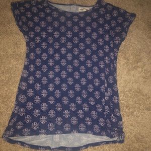 “hippie rose” navy blue/ pink blouse